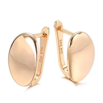 Hot Fashion Glossy Rose Gold Simple Oval High Quality Earrings - The Jewellery Supermarket